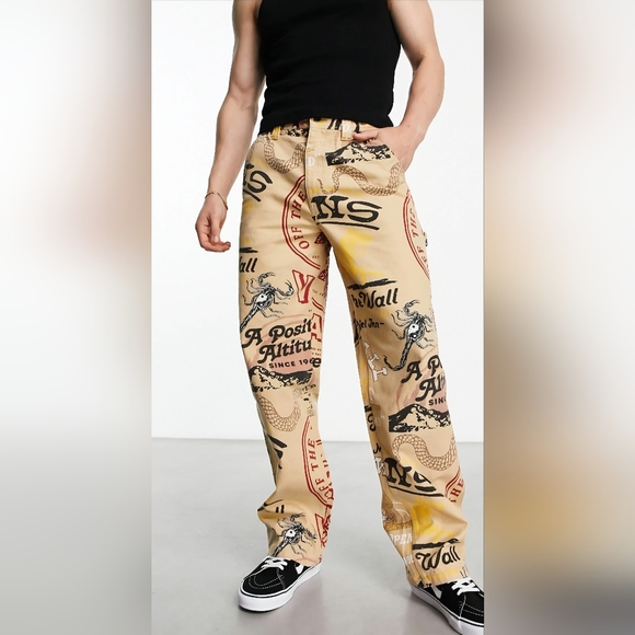VANS Rare Unisex DRILL CHORE CARPENTER Barrel Desert Joshua Tree JEANS Sz 40x32